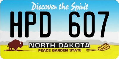 ND license plate HPD607
