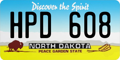 ND license plate HPD608