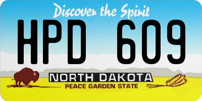 ND license plate HPD609