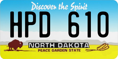 ND license plate HPD610