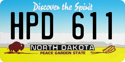 ND license plate HPD611