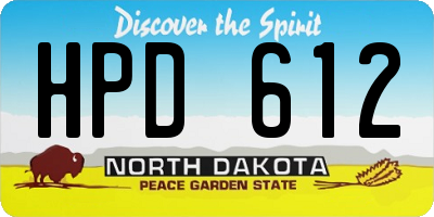 ND license plate HPD612