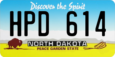 ND license plate HPD614