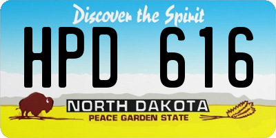 ND license plate HPD616