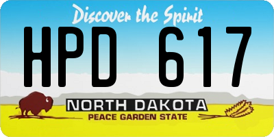 ND license plate HPD617