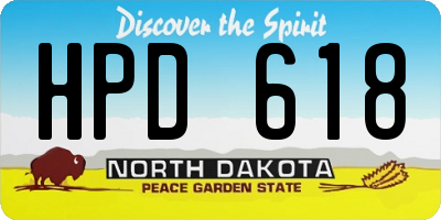 ND license plate HPD618