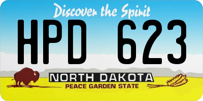 ND license plate HPD623