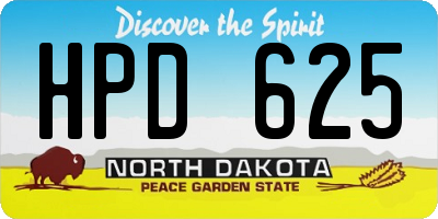 ND license plate HPD625