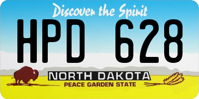 ND license plate HPD628
