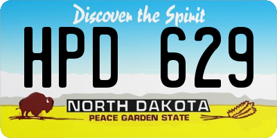 ND license plate HPD629