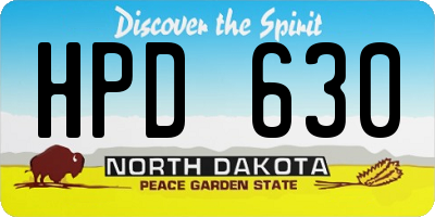 ND license plate HPD630