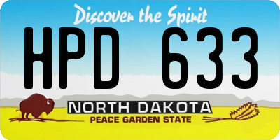 ND license plate HPD633