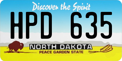 ND license plate HPD635