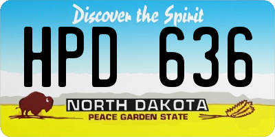 ND license plate HPD636
