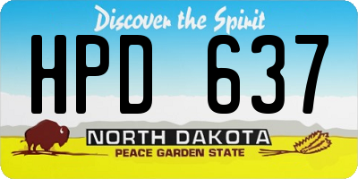 ND license plate HPD637
