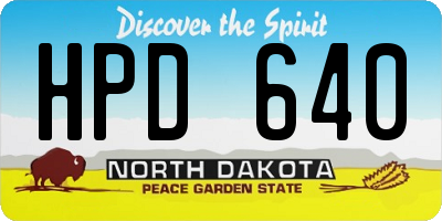 ND license plate HPD640