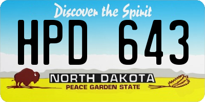 ND license plate HPD643