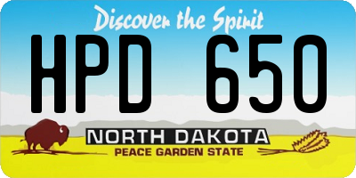 ND license plate HPD650