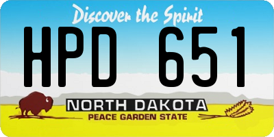 ND license plate HPD651