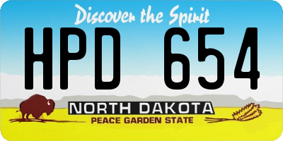 ND license plate HPD654
