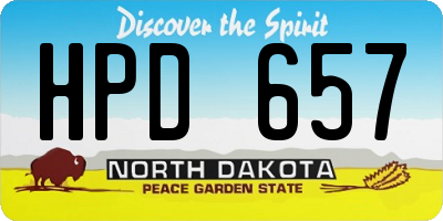 ND license plate HPD657