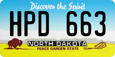 ND license plate HPD663