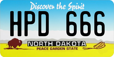 ND license plate HPD666