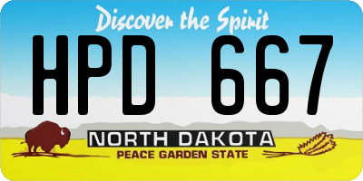 ND license plate HPD667
