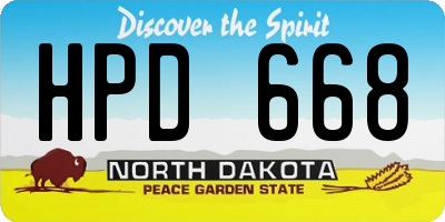 ND license plate HPD668