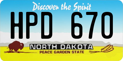 ND license plate HPD670