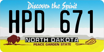 ND license plate HPD671