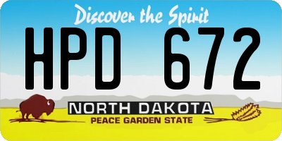 ND license plate HPD672