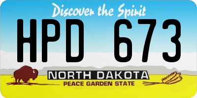 ND license plate HPD673
