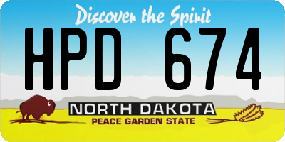 ND license plate HPD674