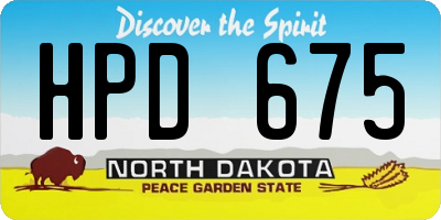 ND license plate HPD675