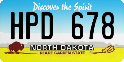 ND license plate HPD678
