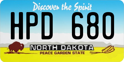 ND license plate HPD680