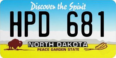 ND license plate HPD681