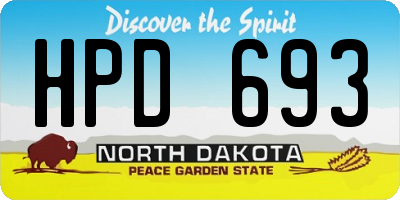 ND license plate HPD693
