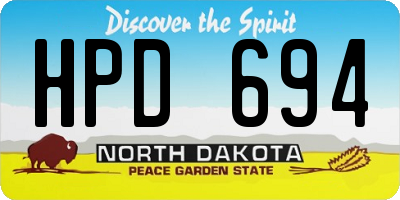 ND license plate HPD694