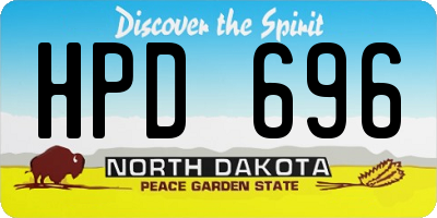 ND license plate HPD696