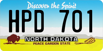 ND license plate HPD701