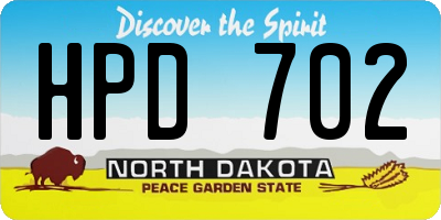 ND license plate HPD702