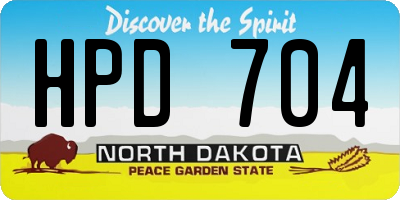 ND license plate HPD704