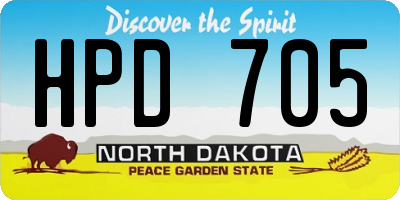 ND license plate HPD705