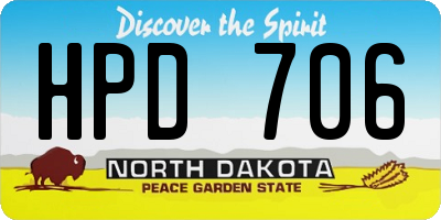 ND license plate HPD706