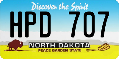 ND license plate HPD707