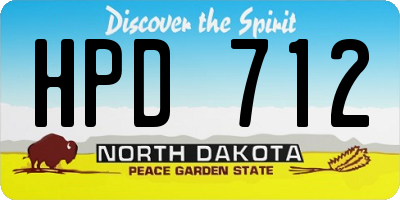 ND license plate HPD712