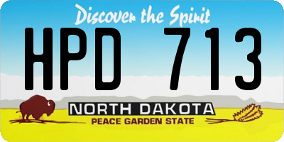 ND license plate HPD713
