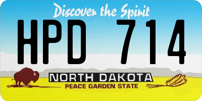 ND license plate HPD714